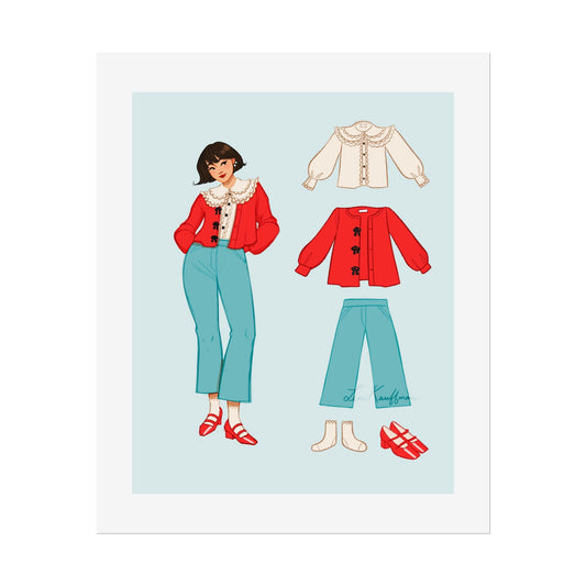 Red and Turquoise Outfit