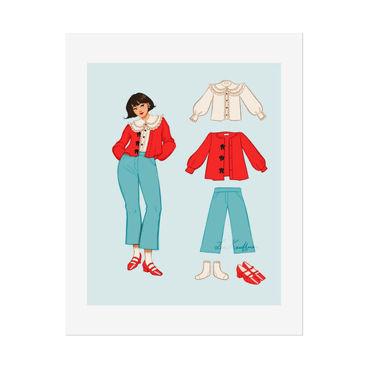 Red and Turquoise Outfit